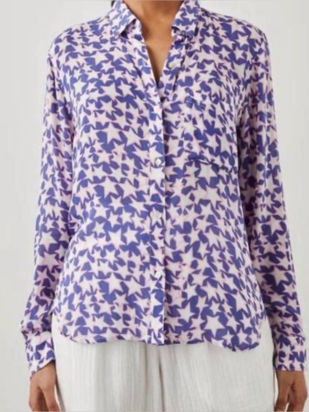 RAILS Josephine Shirt in Periwinkle & Pink Stars - Size Medium - EUC worn twice!